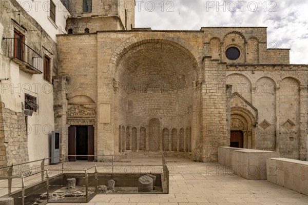 The Tomba di Rotari or San Giovanni Battista in Tomba and the former church of San Pietro in Monte Sant'Angelo, Gargano, Apulia, Italy