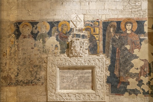 Frescoes in the church of Santa Maria Maggiore in Monte Sant'Angelo, Gargano, Apulia, Italy