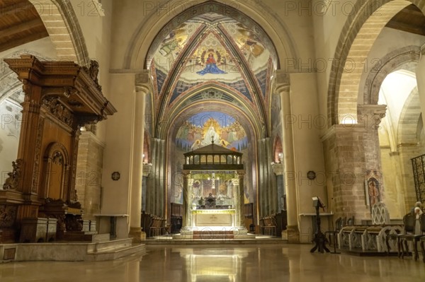 Altar of the Cathedral of Nardò or Cathedral Basilica of the Assumption of the Virgin Mary in Nardo, Apulia, Italy