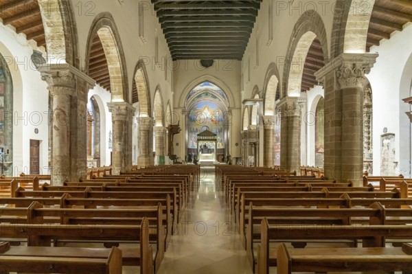 Interior of the Cathedral of Nardò or Cathedral Basilica of the Assumption of the Virgin Mary in Nardo, Apulia, Italy
