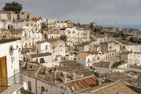 Town view of Monte Sant'Angelo, Gargano, Apulia, Italy