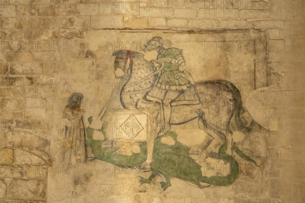Frescoes in the church of Santa Maria Maggiore in Monte Sant'Angelo, Gargano, Apulia, Italy