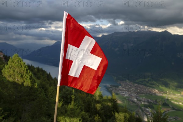 Swiss flag, Interlaken, Switzerland