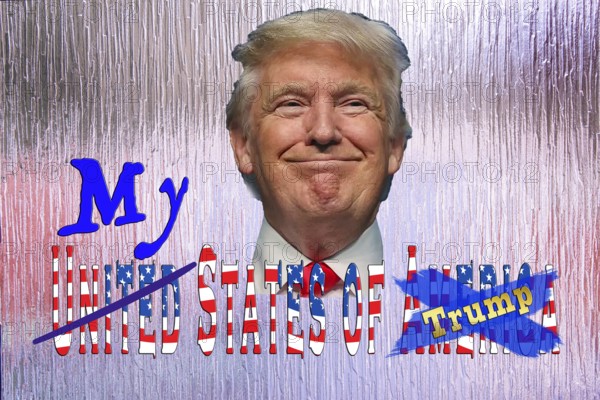Symbolic image, Trump as owner of the USA, governing with executive order, pseudo-government, democracy versus autocracy, US democracy in danger, criticism of freedom of speech, LGBT, wokeness, EU and Germany as scapegoats, industry, Donald Trump, customs dictates, Elon Musk, Mark Zuckerberg, social networks, fake news, broken rights, hatred, hate speech, DSG Digital Services Act, re-election, USA, politics, announcements, vendetta, wanted dictator, Republicans, US electoral system, global danger, lies, 2nd term, global burden, Ukraine. term, global burden, Ukrainian war, White House storm