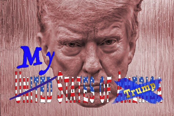 Symbolic image, Trump as owner of the USA, governing with executive order, pseudo-government, democracy versus autocracy, US democracy in danger, criticism of freedom of speech, LGBT, wokeness, EU and Germany as scapegoats, industry, Donald Trump, customs dictates, Elon Musk, Mark Zuckerberg, social networks, fake news, broken rights, hatred, hate speech, DSG Digital Services Act, re-election, USA, politics, announcements, vendetta, wanted dictator, Republicans, US electoral system, global danger, lies, 2nd term, global burden, Ukraine. term, global burden, Ukrainian war, White House storm