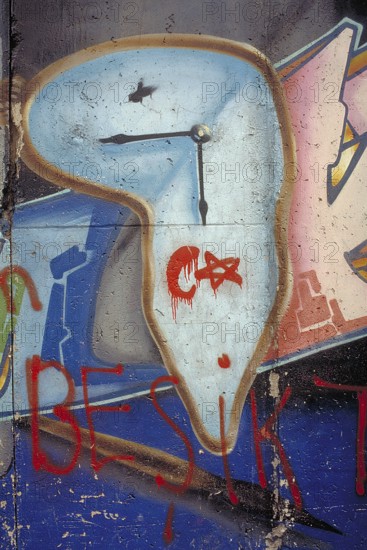 Painting at the Berlin Wall, created in the 1990s, Berlin, Germany