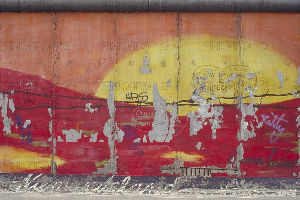 Painting at the Berlin Wall, created in the 1990s, Berlin, Germany