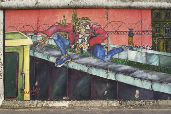 Graffiti on the Berlin Wall created in the 1990s, Berlin, Germany