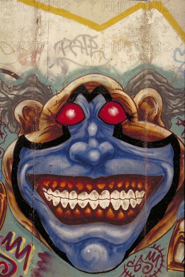 Graffiti on the Berlin Wall created in the 1990s, Berlin, Germany