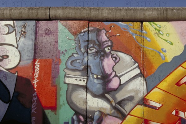 Painting of a wandering duck, created in the 1990s at the Berlin Wall, Berlin, Germany