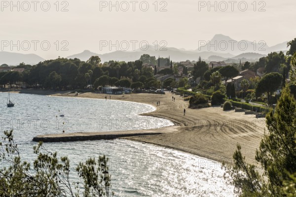 Beach, Plage de l'Argentière, La Londe-les-Maures, Var, French Riviera, Provence-Alpes-Cote d'Azur, Cote d Azur, France
