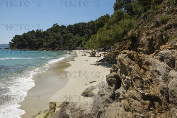 Beach, Plage de Jean Blanc, Le Lavandou, Var, French Riviera, Provence-Alpes-Cote d'Azur, Cote d Azur, France