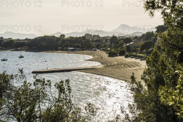 Beach, Plage de l'Argentière, La Londe-les-Maures, Var, French Riviera, Provence-Alpes-Cote d'Azur, Cote d Azur, France