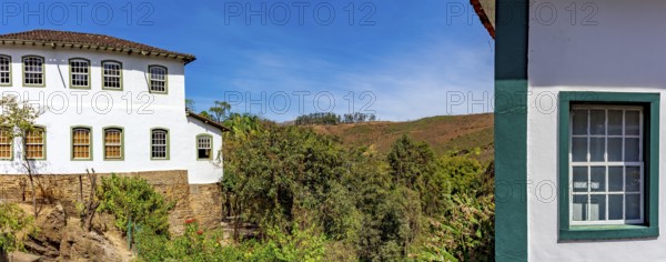 Typical buildings and architecture of the historic city of Ouro Preto in Minas Gerais, Ouro Preto, Minas Gerais, Brazil