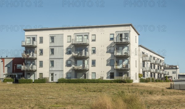 Modern apartment building built in 2020 in Ystad, Skåne County, Sweden, Scandinavia