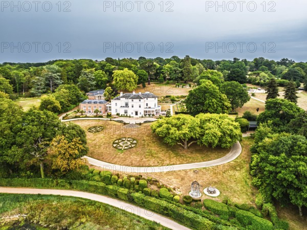 River Hamble and Swanwick Marina from drone, Swanwick, Southampton, Hampshire, England, United Kingdom