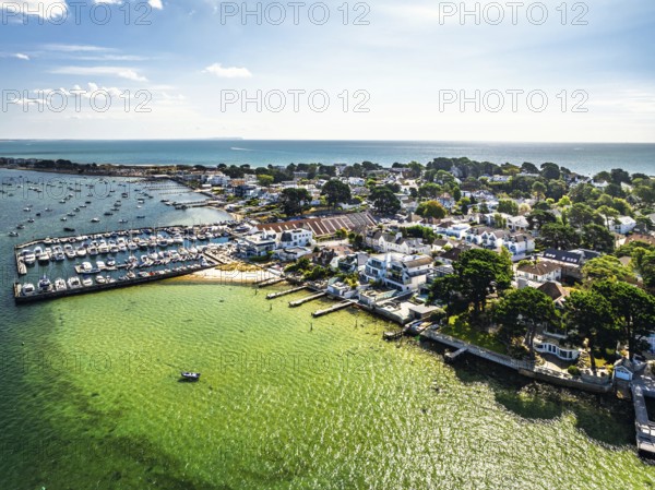 Sandbanks from drone, Poole, Dorset, England, United Kingdom
