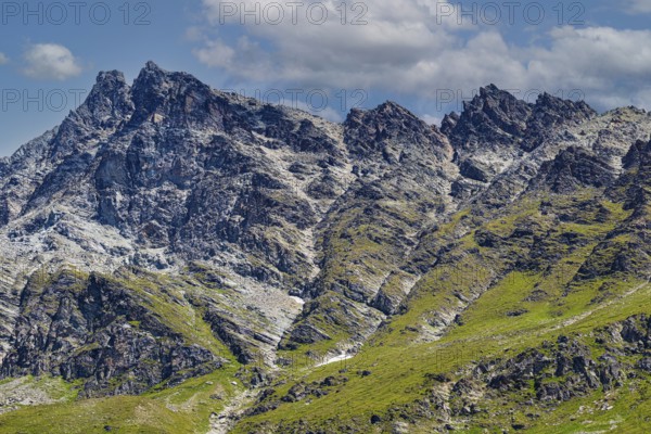Summit of the Weisshorn, view from Zinal, Val d'Anniviers, Valais Alps, Canton Valais, Switzerland