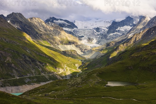 The Moiry glacier in the evening light, Val d'Anniviers, Valais Alps, Canton Valais, Switzerland
