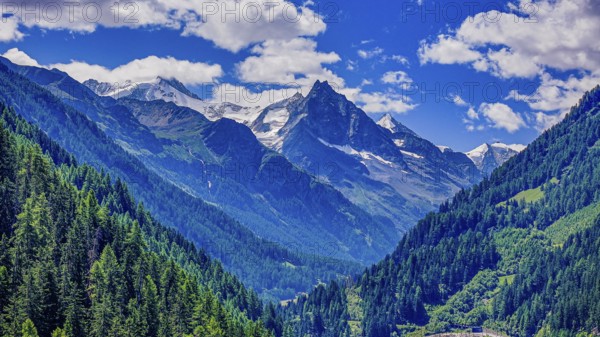 Mount Besso with its twin peaks, drone image, Val d'Anniviers, Valais Alps, Canton Valais, Switzerland