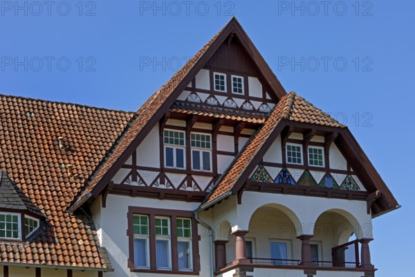 Facade of a house in Bodenwerder, Lower Saxony, Germany