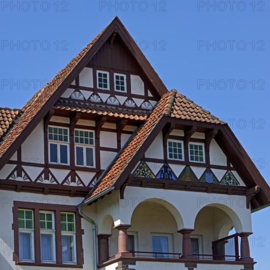Facade of a house in Bodenwerder, Lower Saxony, Germany