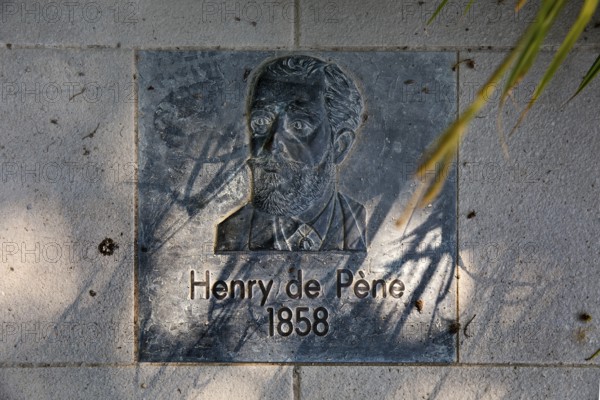 Bronze plaque by Henry de Péne on the Walk of Fame in Bad Nauheim, Hesse, Germany