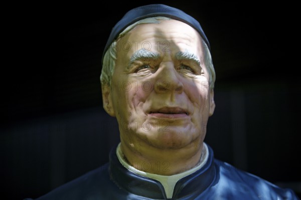 Portrait of the life-size figure of Sebastian Kneipp in the Kneipp spa town of Bad Nauheim, Hesse, Germany