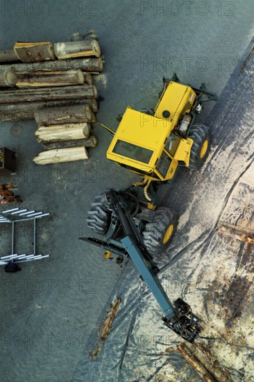 Mobile sawing station for cutting tree trunks, Flösserei 2025, Unterägeri, Canton, Zug, Switzerland