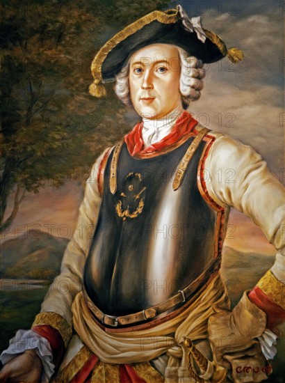Portrait, Painting, Baron von Münchhausen, Münchhausen Museum, Münchhausenstadt Bodenwerder, Weserbergland, Lower Saxony, Germany