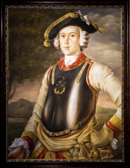 Portrait, Painting, Baron von Münchhausen, Münchhausen Museum, Münchhausenstadt Bodenwerder, Weserbergland, Lower Saxony, Germany