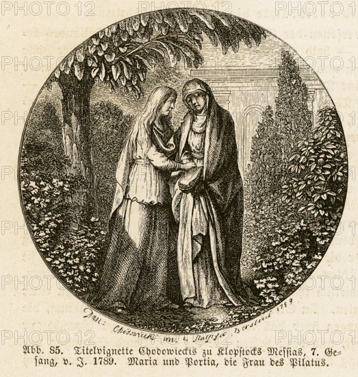 Mary and Pilate's woman, Portia (Procula), German literary history, by Robert König, 9th edition from 1881