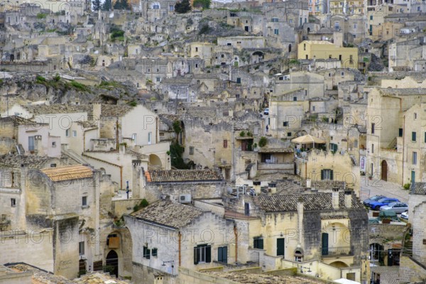 Cave settlement, cave dwellings, houses, Sassi, Matera, Unesco World Heritage Site, Basilicata, Italy