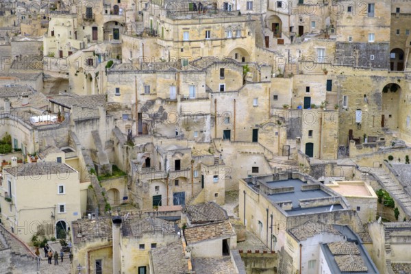 Cave settlement, cave dwellings, houses, Sassi, Matera, Unesco World Heritage Site, Basilicata, Italy