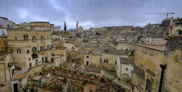 Cave settlement, cave dwellings, houses, Sassi, Matera, Unesco World Heritage Site, Basilicata, Italy