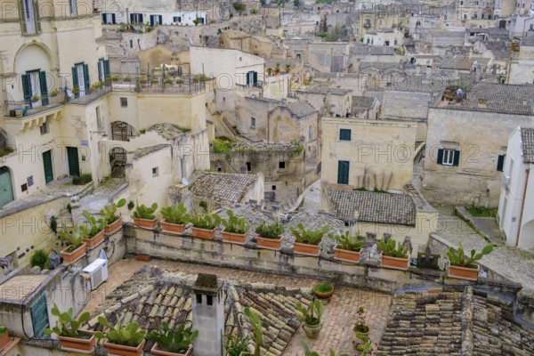 Cave settlement, cave dwellings, houses, Sassi, Matera, Unesco World Heritage Site, Basilicata, Italy
