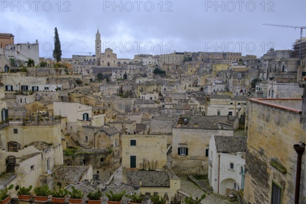 Cave settlement, cave dwellings, houses, Sassi, Matera, Unesco World Heritage Site, Basilicata, Italy