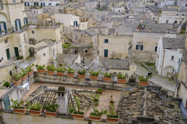 Cave settlement, cave dwellings, houses, Sassi, Matera, Unesco World Heritage Site, Basilicata, Italy