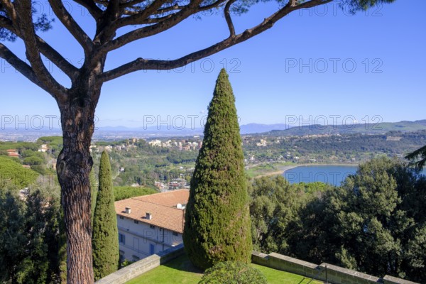 Gardens of the Palazzo Apostolico di Castel Gandolfo, Papal Summer Residence Castel Gandolfo, Palazzo Pontificio, Albano, Alban Hills, Colli Albani, Lazio, Italy