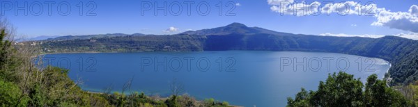 Lake Albano, Lago Albano from Castel Gandolfo, Albano, Alban Hills, Colli Albani, Lazio, Italy