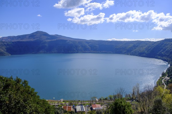 Lake Albano, Lago Albano from Castel Gandolfo, Albano, Alban Hills, Colli Albani, Lazio, Italy