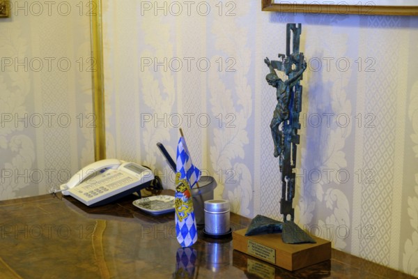 Former office of Pope Benedict, Josef Ratzinger, Palazzo Apostolico di Castel Gandolfo, Papal Summer Residence Castel Gandolfo, Palazzo Pontificio, Albano, Alban Hills, Colli Albani, Lazio, Italy