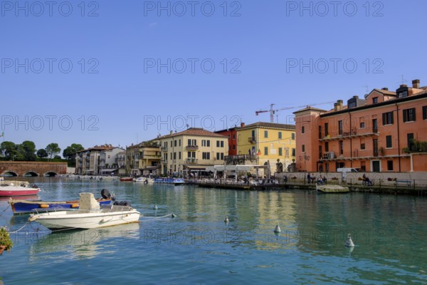 Harbour basin, Peschiera del Garda, Lake Garda, Veneto, Italy