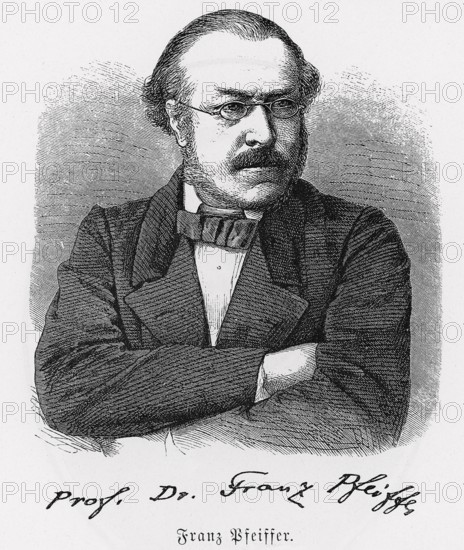 Prof Dr Franz Pfeiffer (1815-1868) from Könnecke Bilderatlas zur Geschichte der Deutschen Litteratur Marburg, 1887