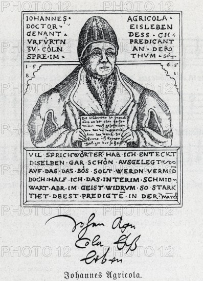 Johannes Agricola (1494-1566), copperplate engraving, from Könnecke Bilderatlas zur Geschichte der Deutschen Litteratur Marburg, 1887