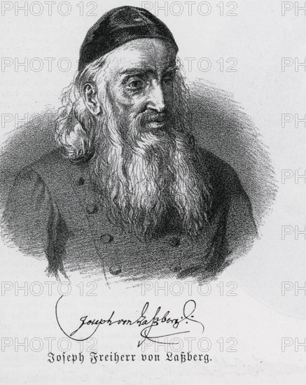 Joseph Freiherr von Laßberg (1770-1855), lithograph from Könnecke Bilderatlas zur Geschichte der Deutschen Litteratur Marburg, 1887