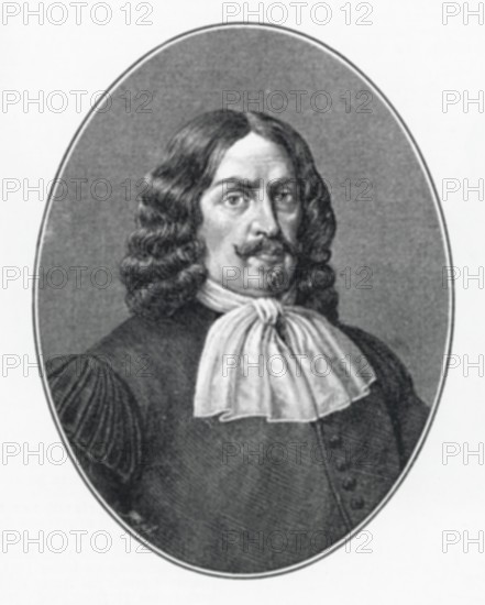 Justus Georg Schottelius (1612-1676), tracing of oil painting, from Könnecke Bilderatlas zur Geschichte der Deutschen Litteratur Marburg, 1887
