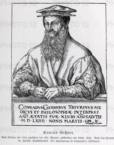 Konrad Geßner (1516-1565) from Könnecke Bilderatlas zur Geschichte der Deutschen Litteratur Marburg, 1887