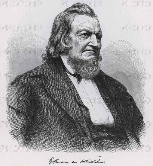 Karl Lachmann (1793-1851) Engraving by A. Teichel, from Könnecke Bilderatlas zur Geschichte der Deutschen Litteratur Marburg, 1887