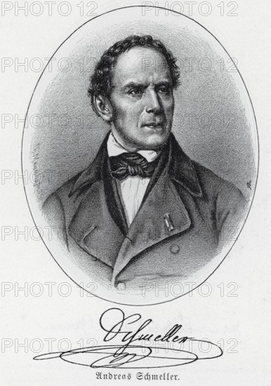 Andreas Schmeller (1785-1852) died of cholera, lithograph, from Könnecke Bilderatlas zur Geschichte der Deutschen Litteratur Marburg, 1887